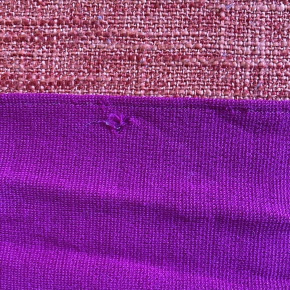 VTG 1930’s 1940’s Magenta Wool Chevron Scarf - Picture 12 of 12